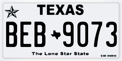 TX license plate BEB9073