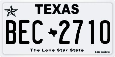 TX license plate BEC2710