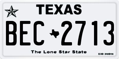 TX license plate BEC2713