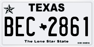 TX license plate BEC2861