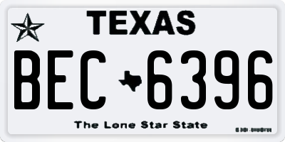 TX license plate BEC6396