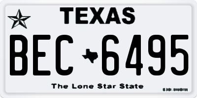 TX license plate BEC6495