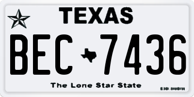 TX license plate BEC7436