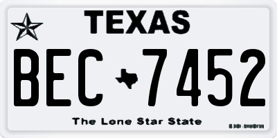 TX license plate BEC7452