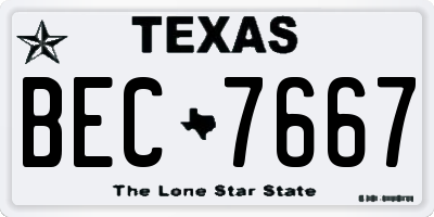 TX license plate BEC7667