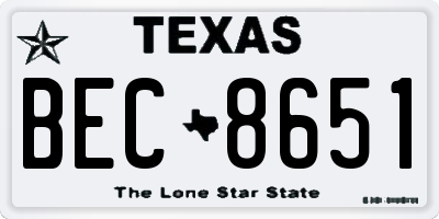 TX license plate BEC8651