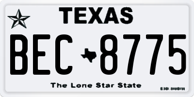 TX license plate BEC8775