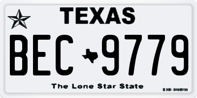 TX license plate BEC9779