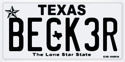 TX license plate BECK3R