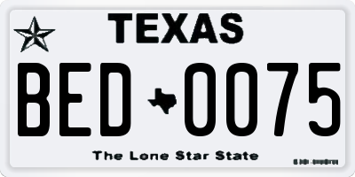 TX license plate BED0075