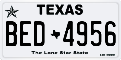 TX license plate BED4956