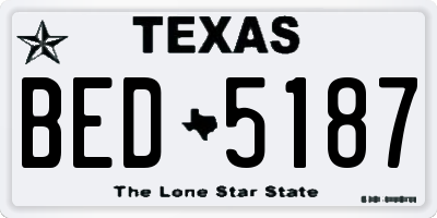 TX license plate BED5187