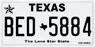 TX license plate BED5884