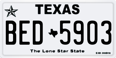 TX license plate BED5903