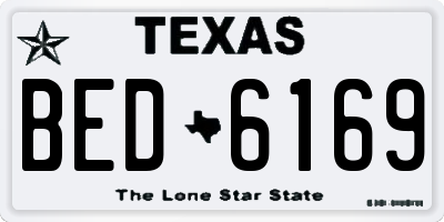 TX license plate BED6169