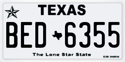 TX license plate BED6355