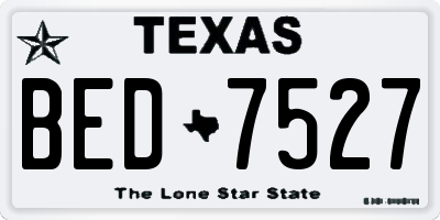 TX license plate BED7527