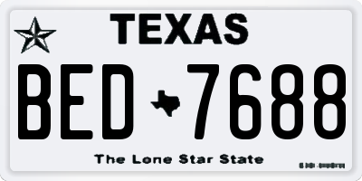 TX license plate BED7688