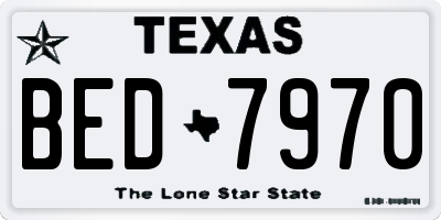 TX license plate BED7970