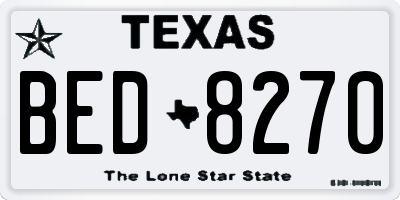 TX license plate BED8270