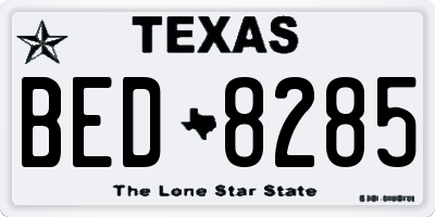 TX license plate BED8285