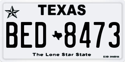 TX license plate BED8473