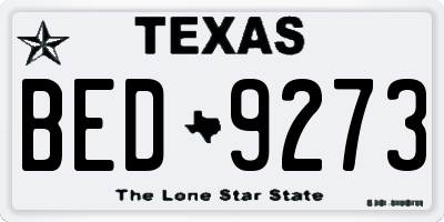 TX license plate BED9273