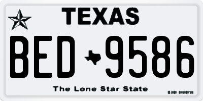 TX license plate BED9586