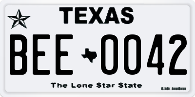 TX license plate BEE0042