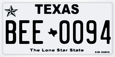 TX license plate BEE0094