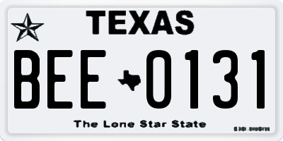 TX license plate BEE0131