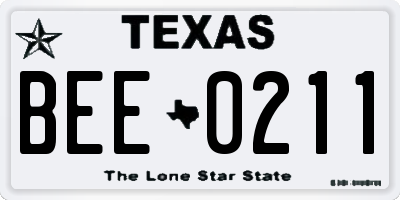 TX license plate BEE0211