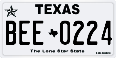 TX license plate BEE0224