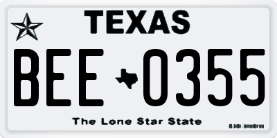 TX license plate BEE0355