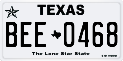 TX license plate BEE0468