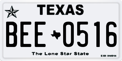 TX license plate BEE0516
