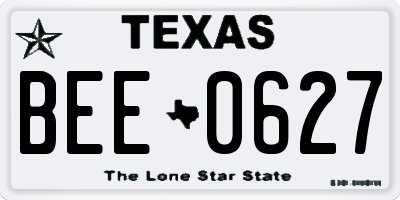 TX license plate BEE0627