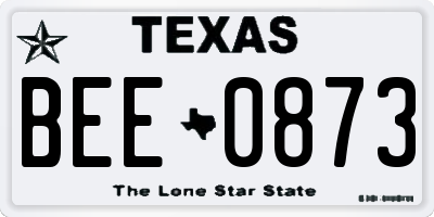 TX license plate BEE0873