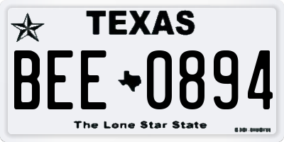TX license plate BEE0894