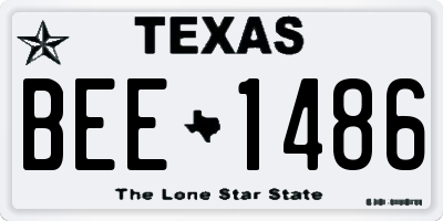TX license plate BEE1486
