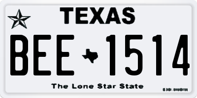 TX license plate BEE1514