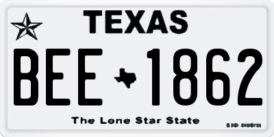 TX license plate BEE1862
