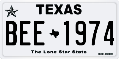 TX license plate BEE1974