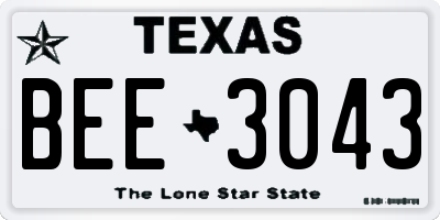 TX license plate BEE3043