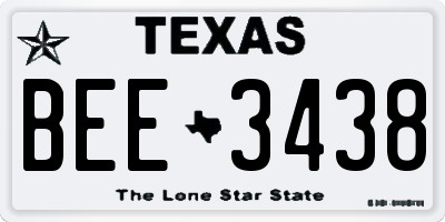 TX license plate BEE3438