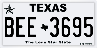 TX license plate BEE3695