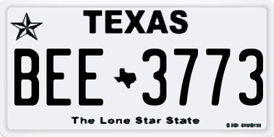TX license plate BEE3773