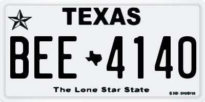 TX license plate BEE4140