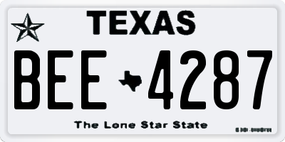TX license plate BEE4287