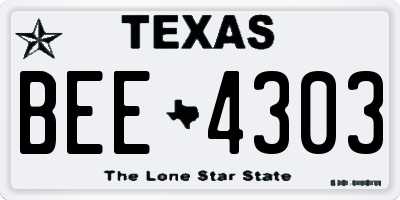 TX license plate BEE4303